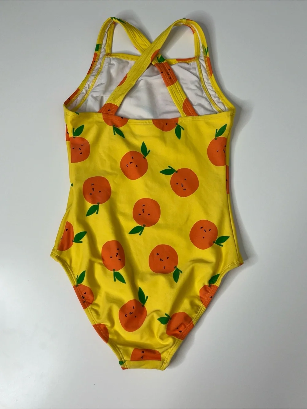 Hanna Andersson Girls Orange Print One Piece Swimsuit Yellow Size US 10 (140 cm)